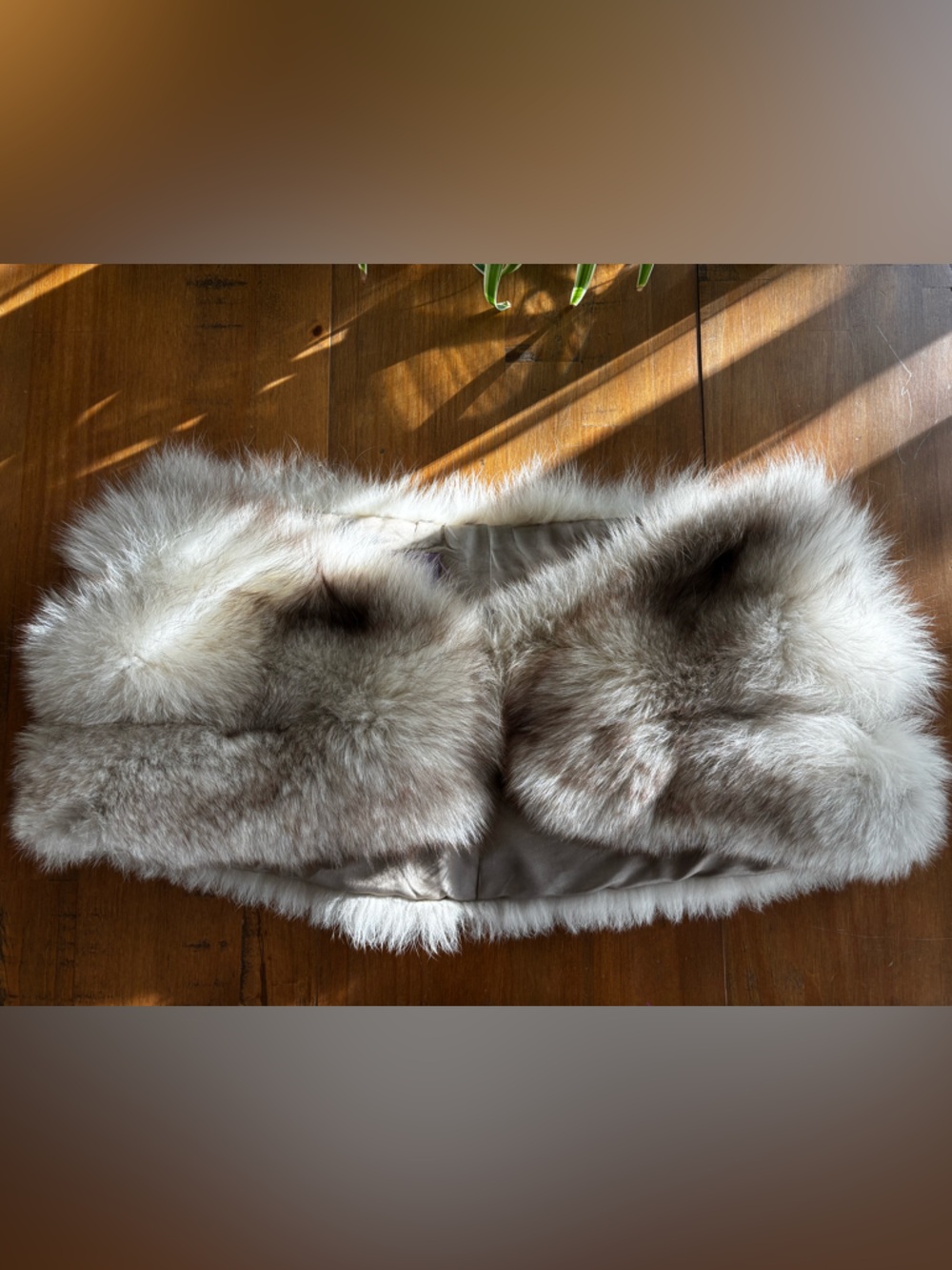 Vintage Fox Grey Gray Silver Fur Stole Wrap Shawl Authentic Fur
